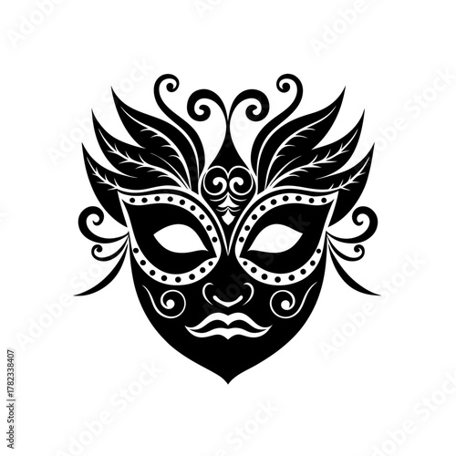 carnival mask on black background