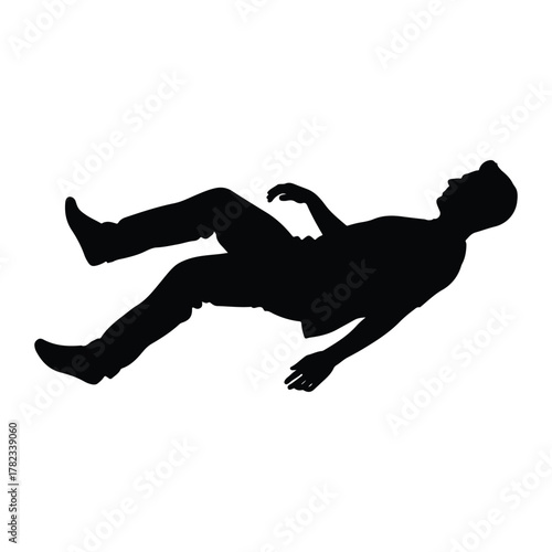 Silhouette of a man lying down with legs crossed person