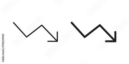 Arrow trend-down icon for your website design, logo, app, UI. EPS10