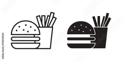 Burger Fries icon for your website design, logo, app, UI. EPS10