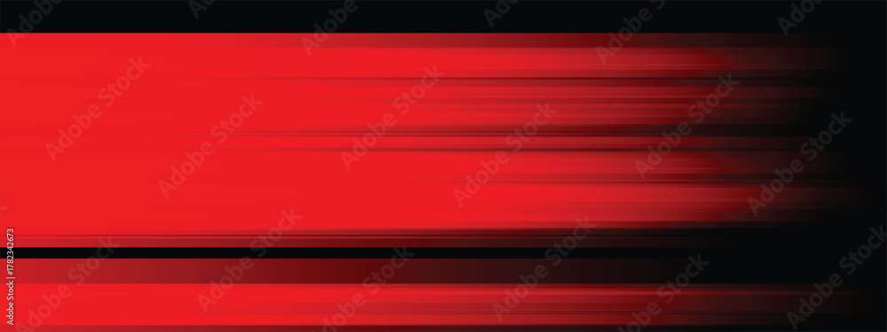 Fototapeta premium Dynamic red and black horizontal lines gradient modern background design
