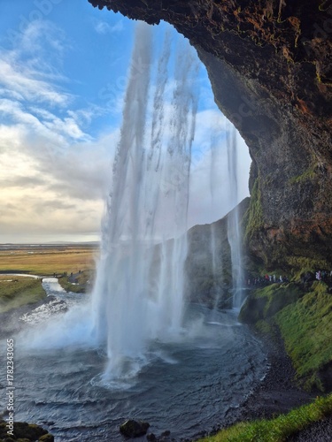 Seljalandsfoss Waterfall – Iceland’s Walk-Behind Wonder. A must-see stop along the southern Ring Road.