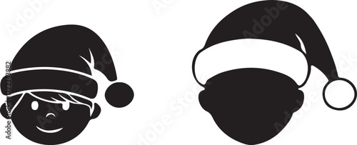  santa claus face silhouette 