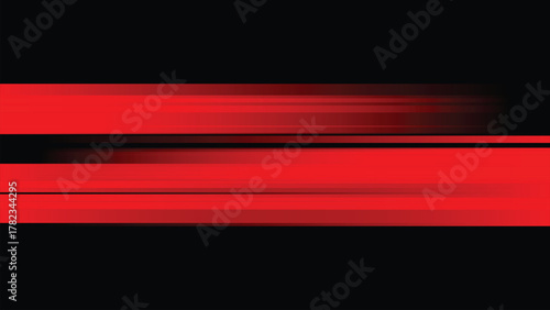 Striking red lines create dynamic movement against a sleek black backdrop