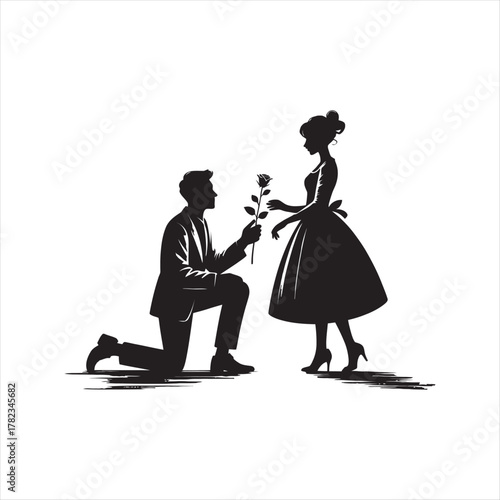 silhouette of bride and groom
