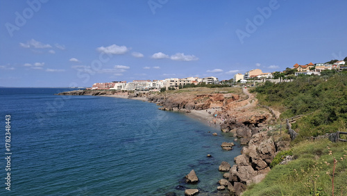 La grande plage de sable entre Sète et Marseillan dans le département de l'Hérault en France
