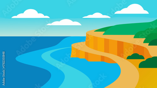 Great Ocean Road Vector Illustration 