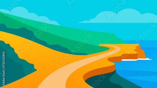 Great Ocean Road Vector Illustration 