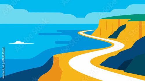 Great Ocean Road Vector Illustration 