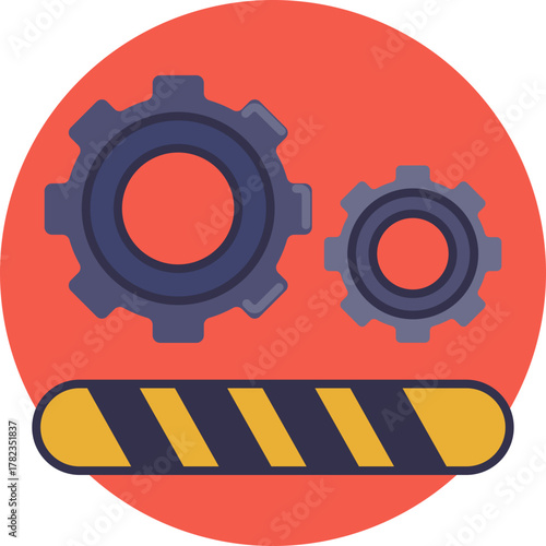 Cogwheel indicating processes, updates, or tasks in progress.