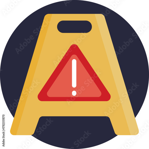 Caution sign indicating a slippery surface due to wet conditions.