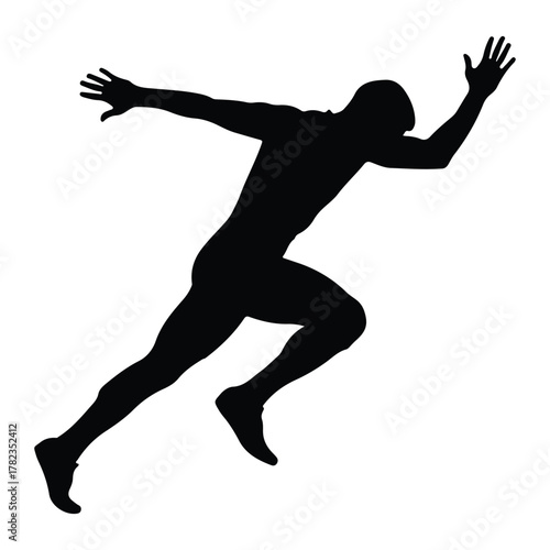 Silhouette of a sprinter in motion runner running