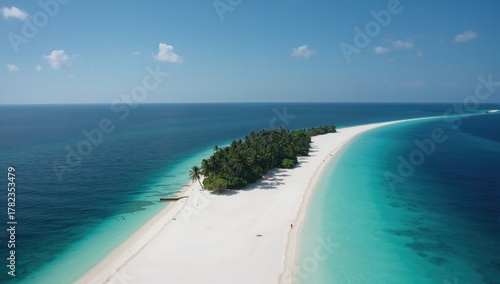 Fototapeta Naklejka Na Ścianę i Meble -  Aerial View of a Tropical Beach by Drone