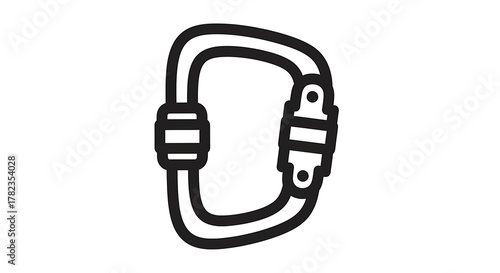 Carabiner Clip - Secure Climbing Gear and Safety Equipment Illustration.