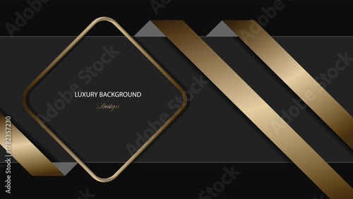 Black luxury background vector design. Gold and black abstract background. Suit for banner, backdrop, certificate, award, invitation card, presentation, etc