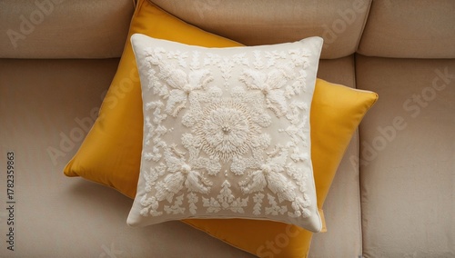 Decorative cushion resting ...