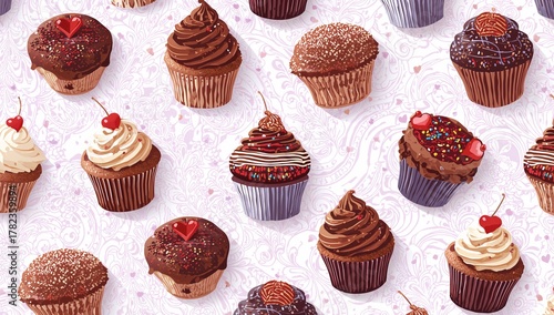 Chocolate cupcake illustrat...