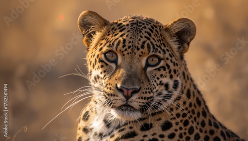 Close-up of a Leopard head,...