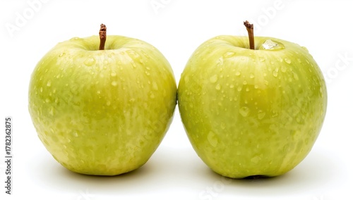 Pair of sweet green apples ...