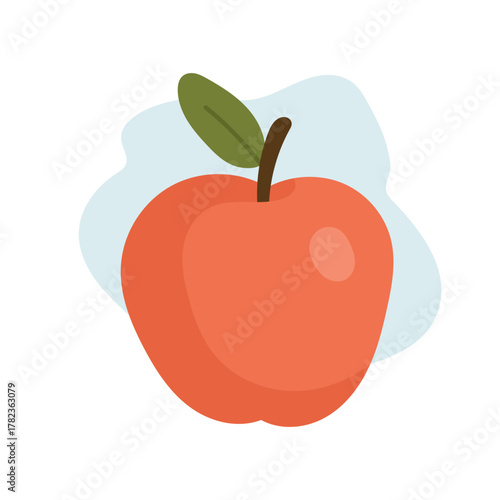 Red apple illustration representing natural health and simplicity, apple freshness inspiring wellness lifestyle, apple art symbolizing vitality, nutrition, and balanced food design concepts.