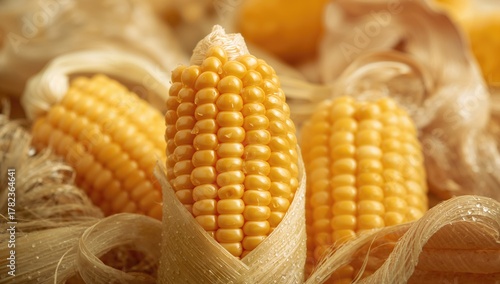 Close-up shot of sweetcorn ...