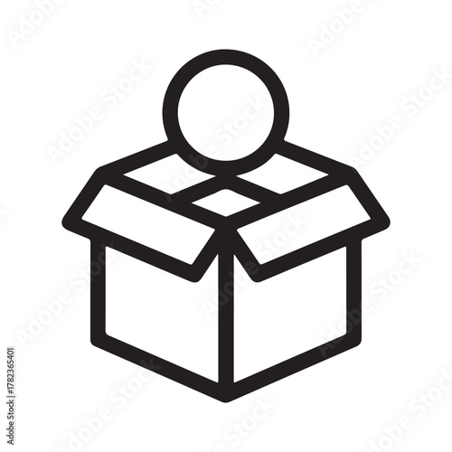 Donation Box Outline Charity Financial Support Icon