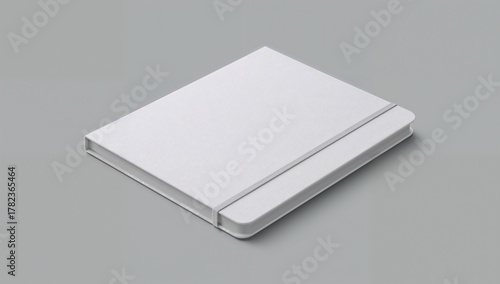 Closed white notepad with e...