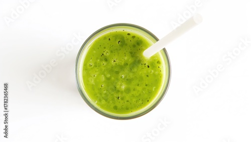Green kiwi smoothie in a gl...