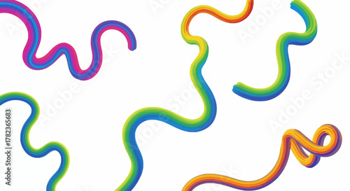 Abstract colorful wave vector illustration with green snake design art symbol
