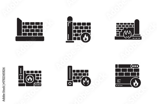 Network Firewall Data Protection Cyber Safety Icon