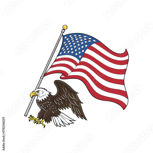 american flag and eagle