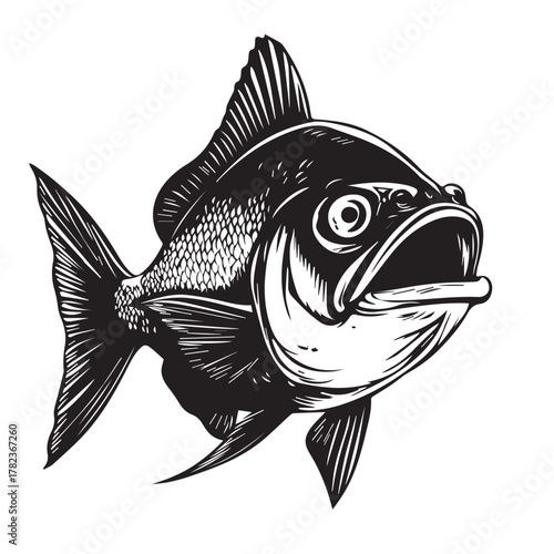 piranha fish vector illustration