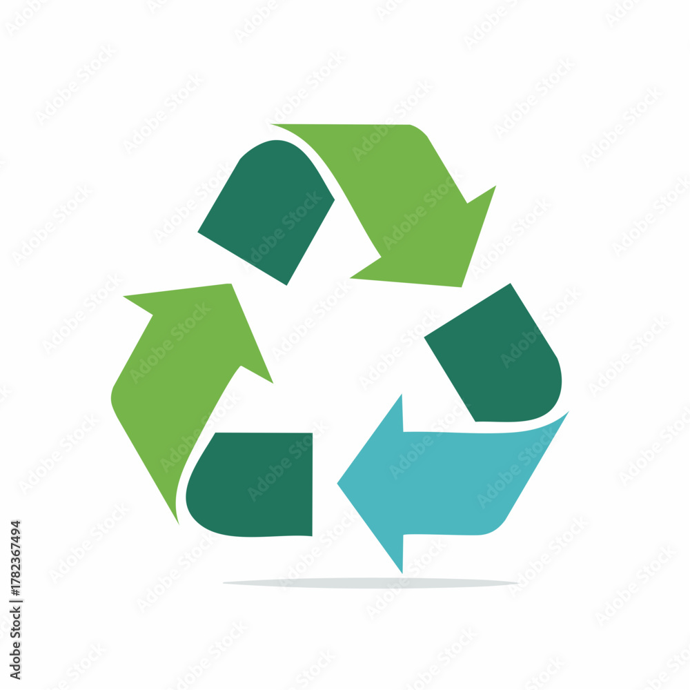 Fototapeta premium Green and blue recycling symbol illustration representing environmental sustainability and conservation