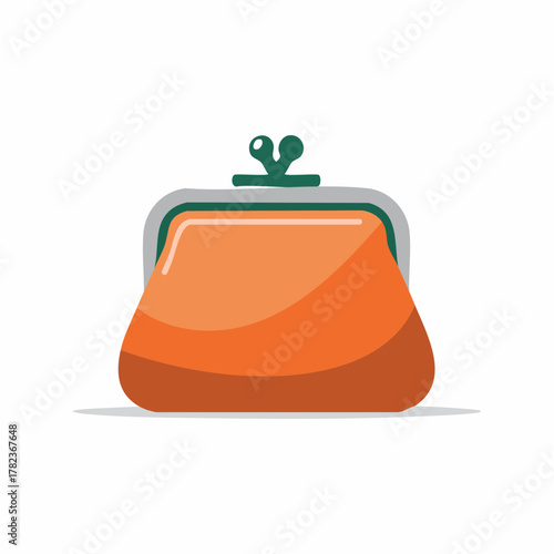 Vintage Coin Purse Illustration Isolated on White Background