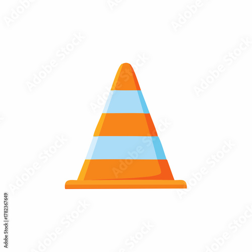 Orange Road Safety Cone Striped for Hazard Warning and Traffic Control