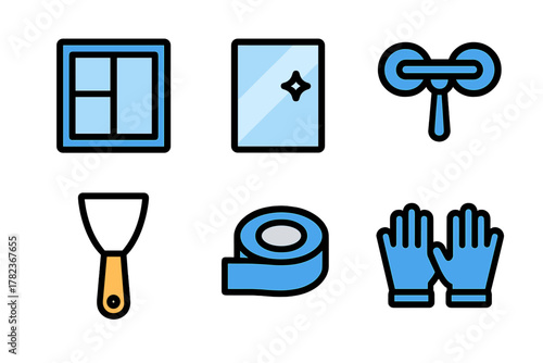 Renovation tools and supplies for home improvement projects displayed on a clean background