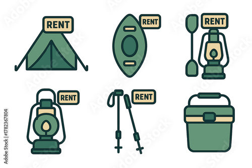 Equipment rental options for outdoor adventures at a campsite