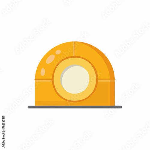 Cartoon Style CT Scan Machine: Radiography Device with Orange and Cream Colors