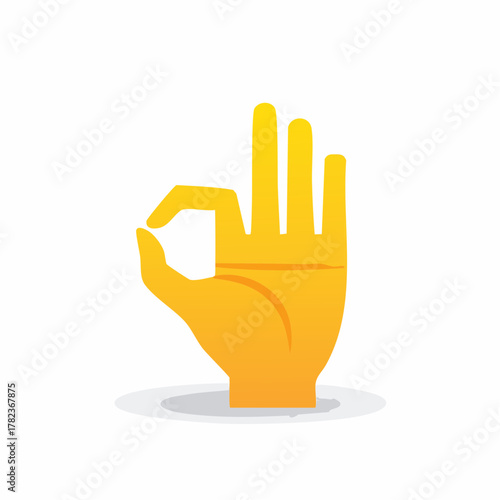 Golden hand gesturing okay sign symbol of approval agreement or satisfaction