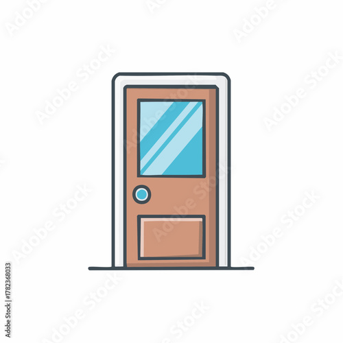 Interior Room Door With Window Modern Design Home Entry Access