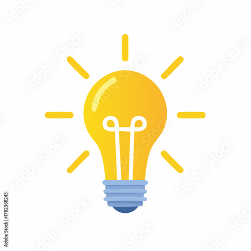 Bright Yellow Lightbulb Radiating Glow of Innovation Ideas Inspiration