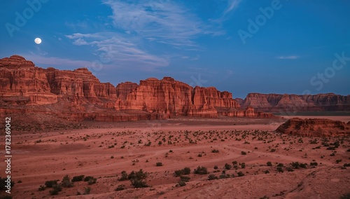Wadi Rum desert landscape, ...