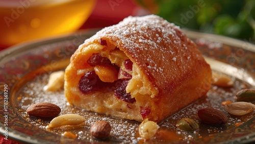 Sweet fried treat stuffed w...