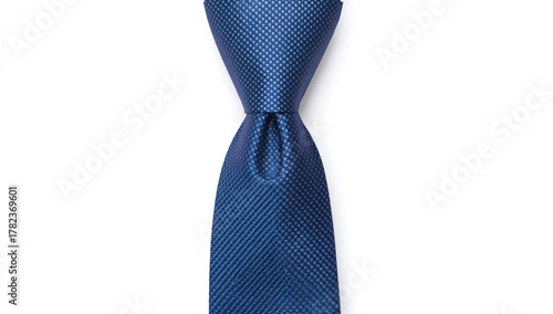 Blue necktie on a white bac...