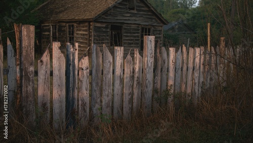 Aged dilapidated wooden bar...