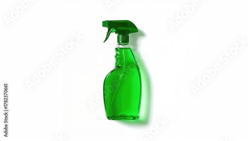 Green spray against a white...