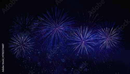 Vibrant blue fireworks ligh...