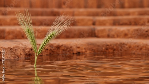 A barley plant growing on a...