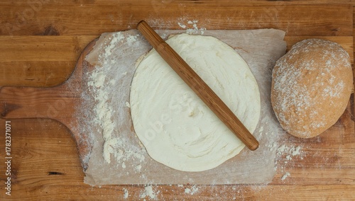 Homemade pizza preparation ...