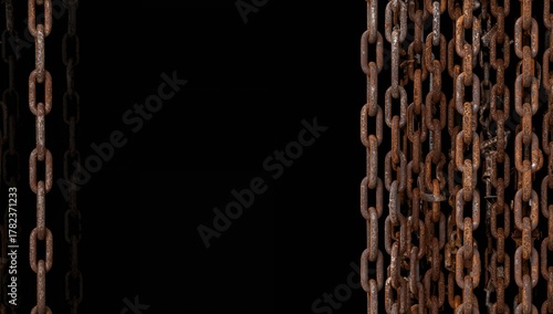 Rusty chains isolated on a ...